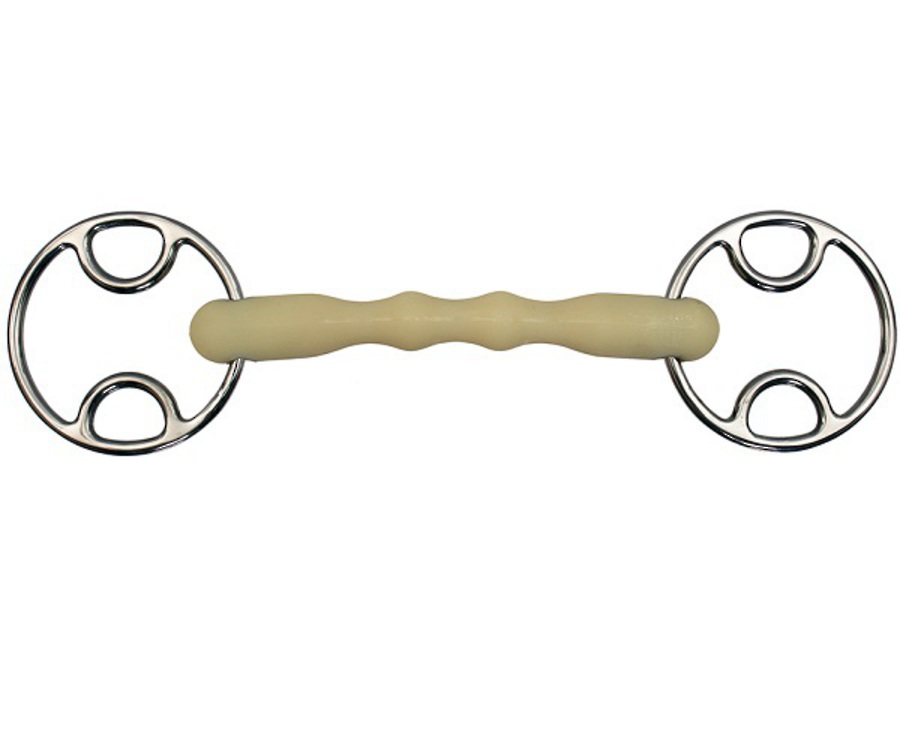 Happy Mouth Straight Loop Ring Snaffle image 0